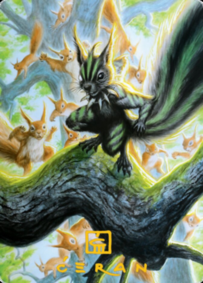 Chatterfang, Squirrel General Art Card (67) (Gold-Stamped Signature) [Modern Horizons 2 Art Series] | Game Master's Emporium (The New GME)