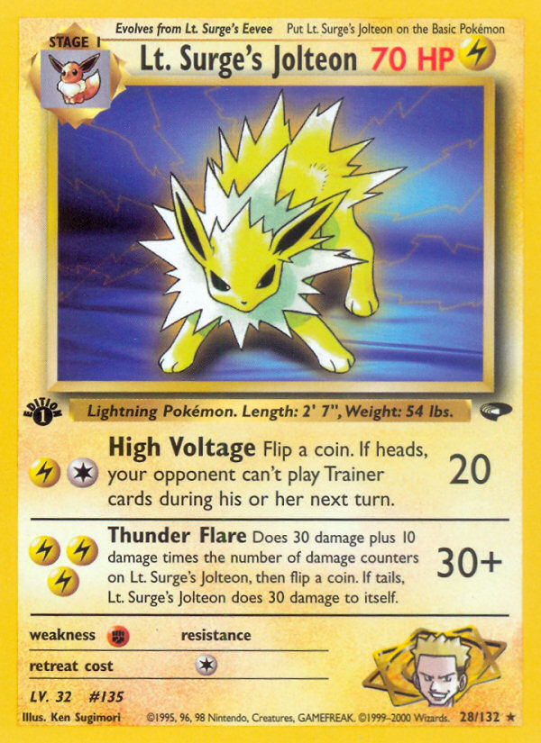 Lt. Surge's Jolteon (28/132) [Gym Challenge 1st Edition] | Game Master's Emporium (The New GME)