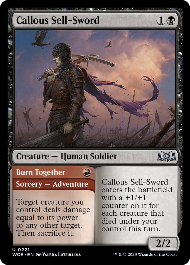 Callous Sell-Sword // Burn Together [Wilds of Eldraine] | Game Master's Emporium (The New GME)