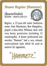 1996 Shawn "Hammer" Regnier Biography Card [World Championship Decks] | Game Master's Emporium (The New GME)