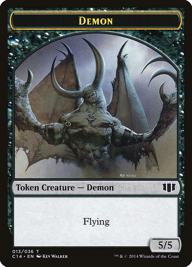 Demon (013/036) // Zombie (016/036) Double-Sided Token [Commander 2014 Tokens] | Game Master's Emporium (The New GME)
