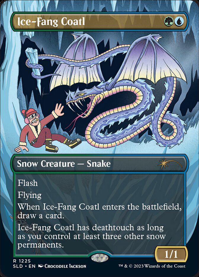 Ice-Fang Coatl (Borderless) [Secret Lair Drop Series] | Game Master's Emporium (The New GME)