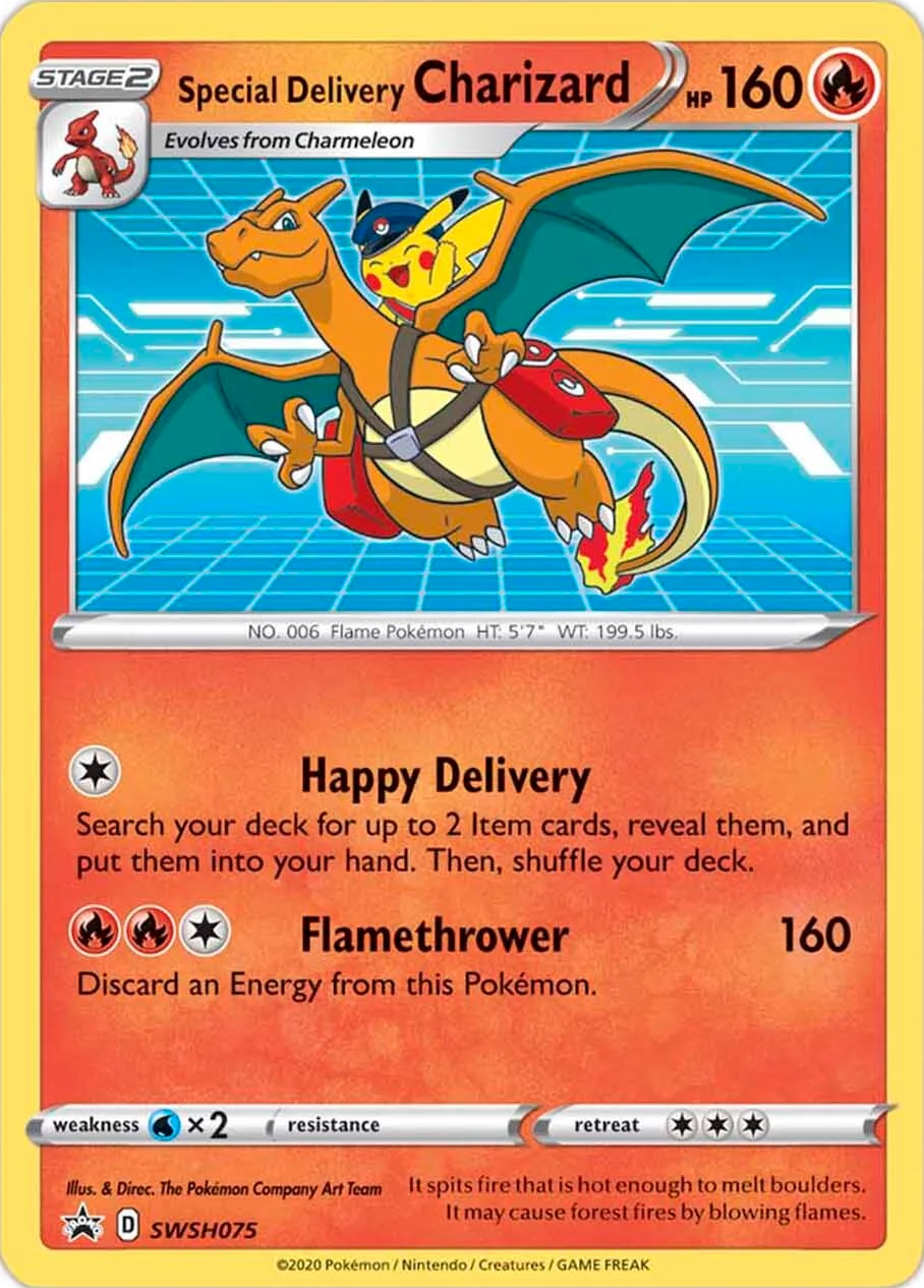 Special Delivery Charizard (SWSH075) [Sword & Shield: Black Star Promos] | Game Master's Emporium (The New GME)