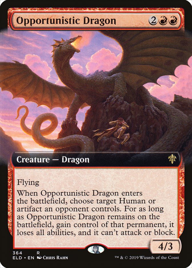 Opportunistic Dragon (Extended Art) [Throne of Eldraine] | Game Master's Emporium (The New GME)
