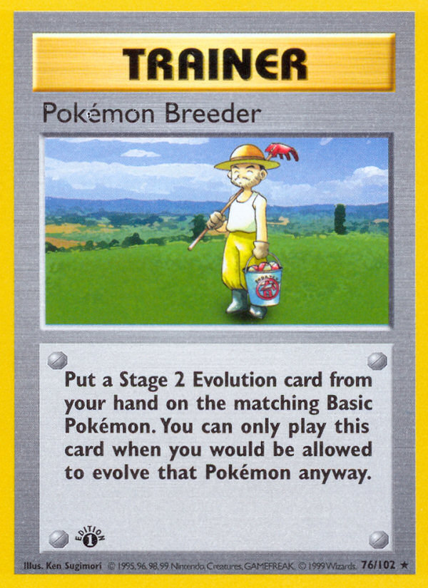Pokemon Breeder (76/102) (Shadowless) [Base Set 1st Edition] | Game Master's Emporium (The New GME)