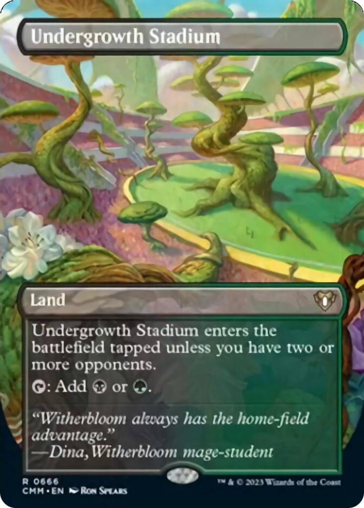 Undergrowth Stadium (Borderless Alternate Art) [Commander Masters] | Game Master's Emporium (The New GME)