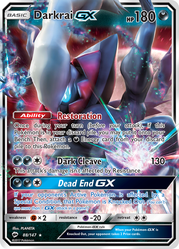 Darkrai GX (88/147) [Sun & Moon: Burning Shadows] | Game Master's Emporium (The New GME)