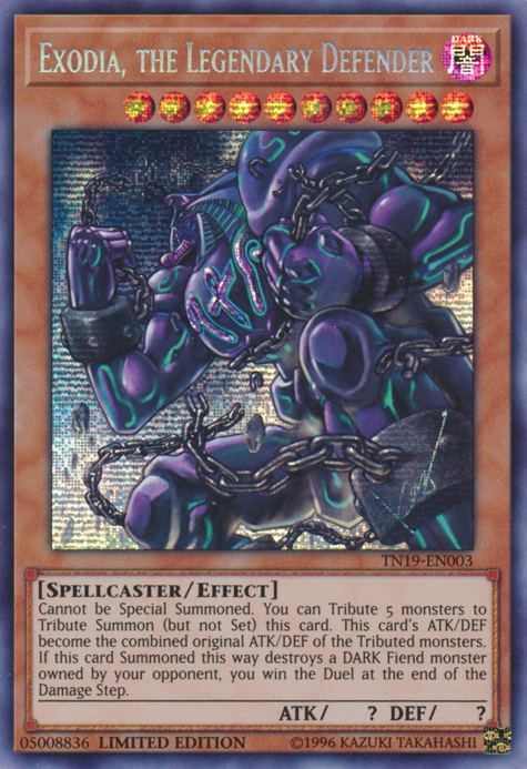 Exodia, the Legendary Defender [TN19-EN003] Prismatic Secret Rare | Game Master's Emporium (The New GME)