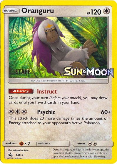 Oranguru (SM13) (Staff Prerelease Promo) [Sun & Moon: Black Star Promos] | Game Master's Emporium (The New GME)