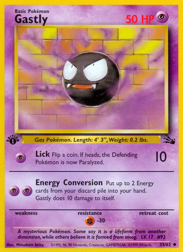 Gastly (33/62) [Fossil 1st Edition] | Game Master's Emporium (The New GME)