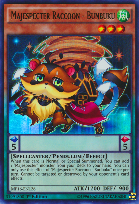 Majespecter Raccoon - Bunbuku [MP16-EN126] Ultra Rare | Game Master's Emporium (The New GME)