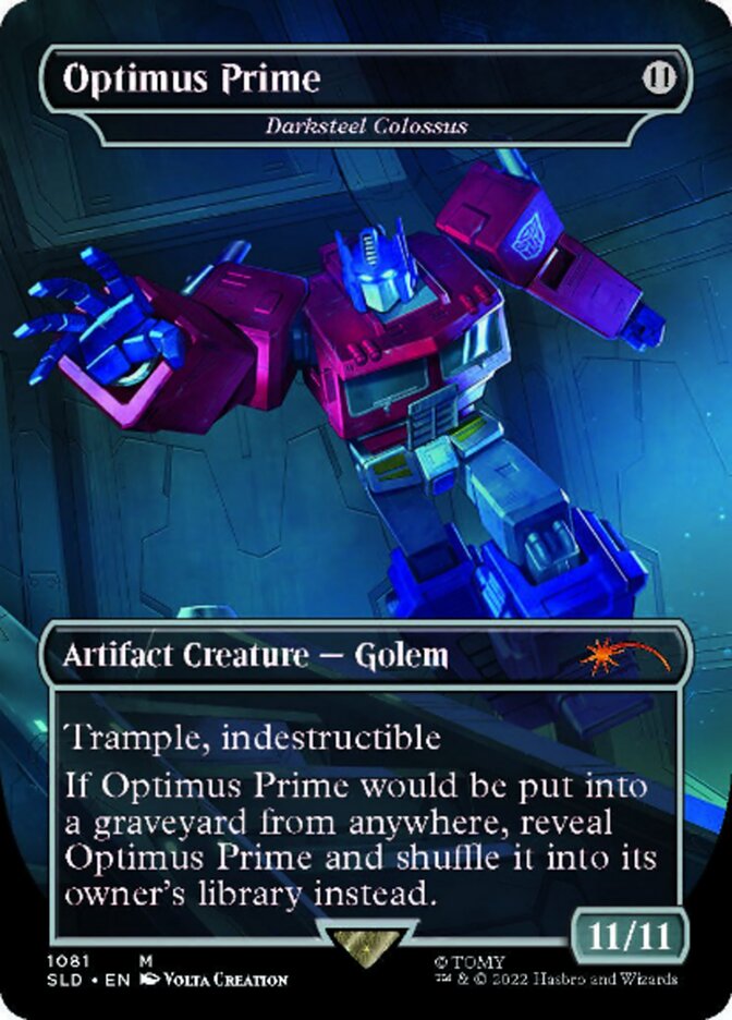 Darksteel Colossus - Optimus Prime (Borderless) [Secret Lair Drop Series] | Game Master's Emporium (The New GME)