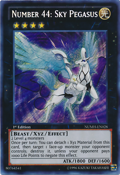 Number 44: Sky Pegasus [NUMH-EN028] Secret Rare | Game Master's Emporium (The New GME)