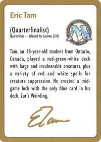1996 Eric Tam Biography Card [World Championship Decks] | Game Master's Emporium (The New GME)