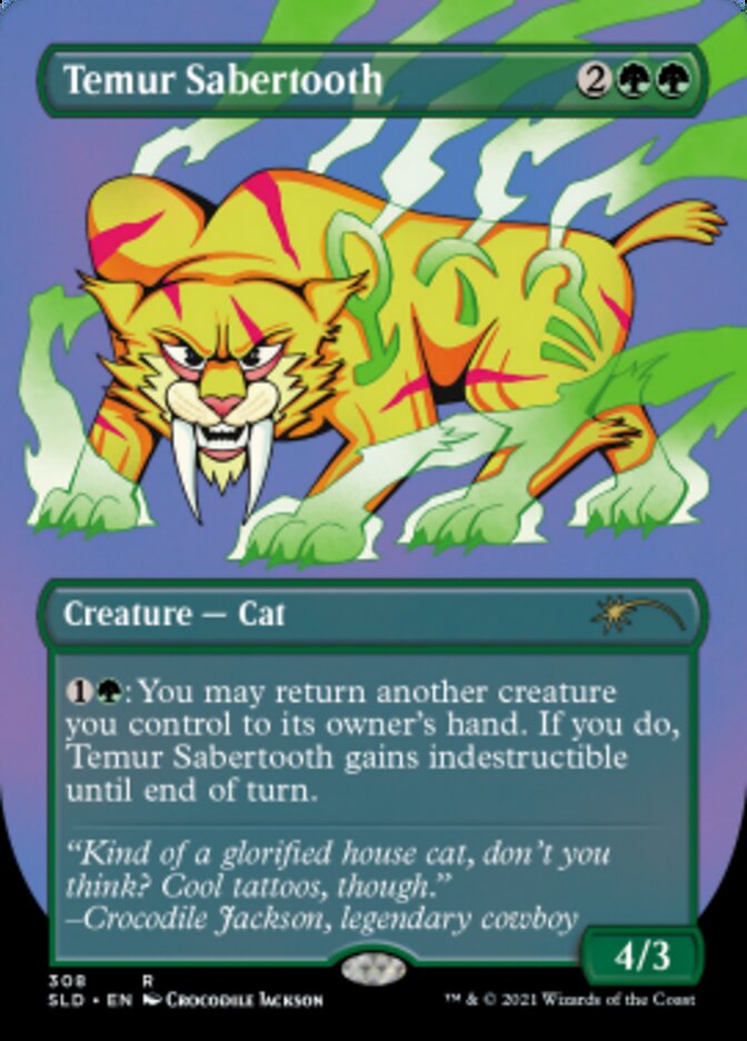 Temur Sabertooth (Borderless) [Secret Lair Drop Series] | Game Master's Emporium (The New GME)