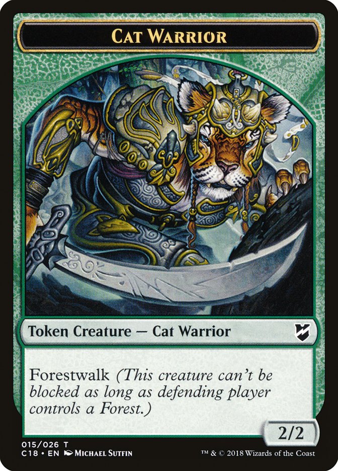 Cat Warrior Token [Commander 2018 Tokens] | Game Master's Emporium (The New GME)