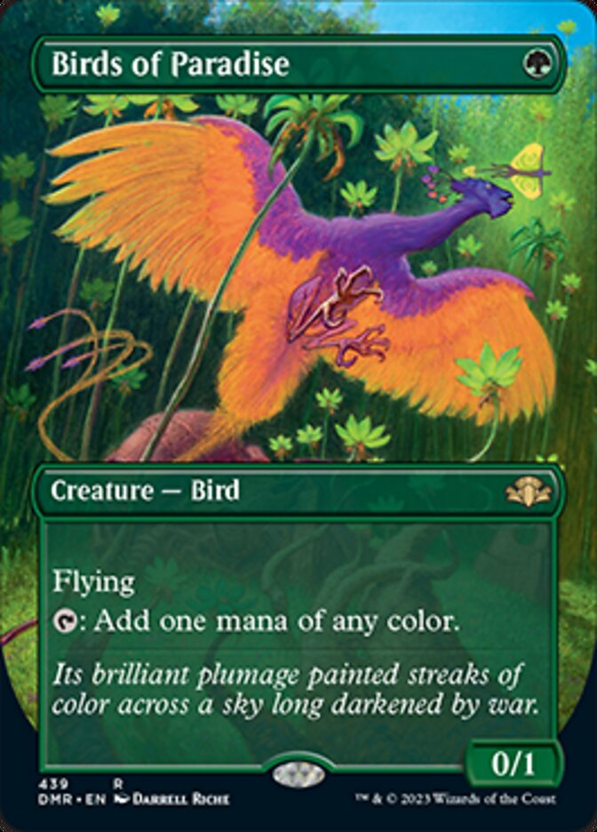 Birds of Paradise (Borderless Alternate Art) [Dominaria Remastered] | Game Master's Emporium (The New GME)