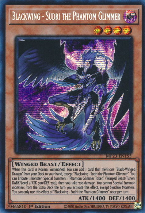 Blackwing - Sudri the Phantom Glimmer [MP23-EN155] Prismatic Secret Rare | Game Master's Emporium (The New GME)