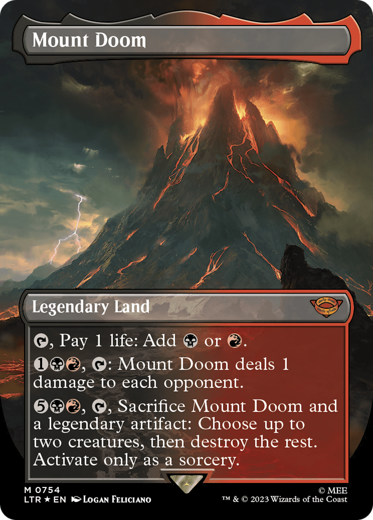 Mount Doom (Borderless) (Surge Foil) [The Lord of the Rings: Tales of Middle-Earth] | Game Master's Emporium (The New GME)