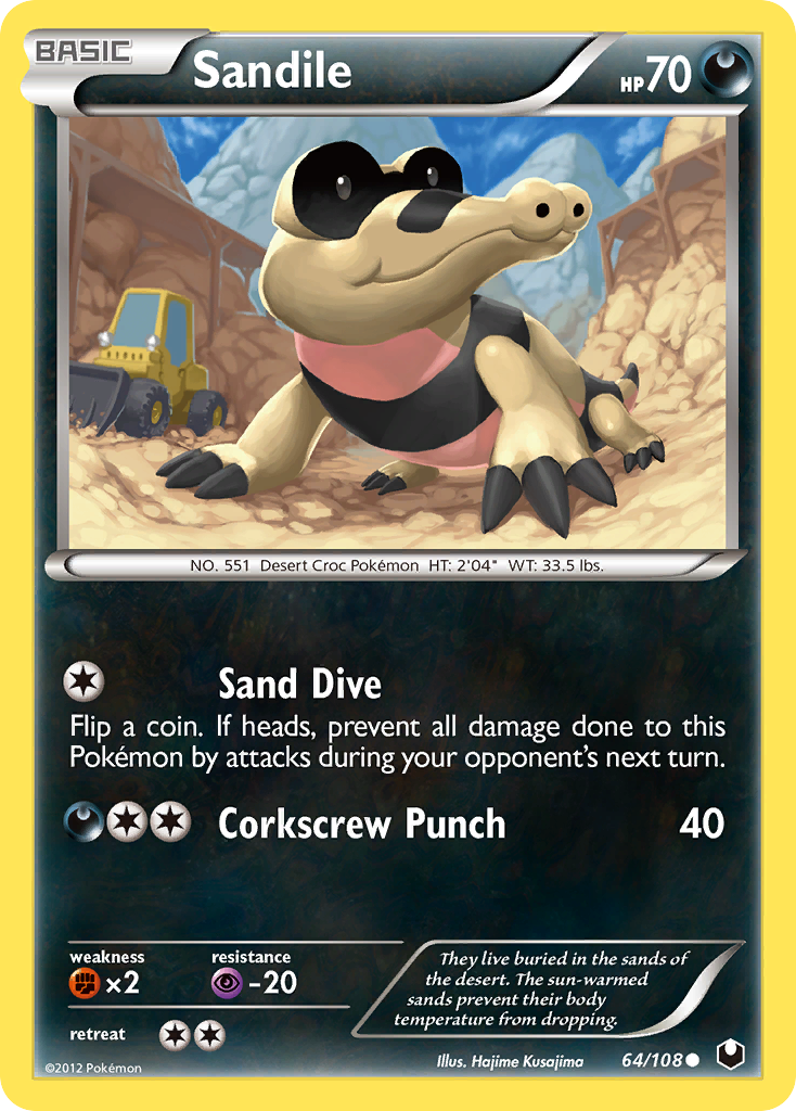 Sandile (64/108) [Black & White: Dark Explorers] | Game Master's Emporium (The New GME)