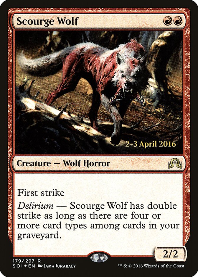 Scourge Wolf [Shadows over Innistrad Prerelease Promos] | Game Master's Emporium (The New GME)