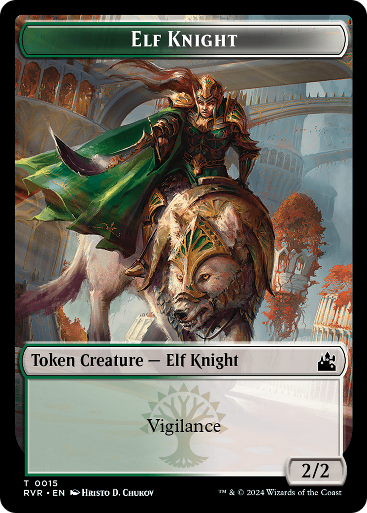 Elf Knight // Soldier Double-Sided Token [Ravnica Remastered Tokens] | Game Master's Emporium (The New GME)
