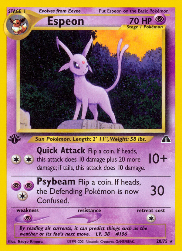 Espeon (20/75) [Neo Discovery 1st Edition] | Game Master's Emporium (The New GME)