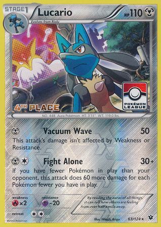 Lucario (63/124) (League Promo 4th Place) [XY: Fates Collide] | Game Master's Emporium (The New GME)