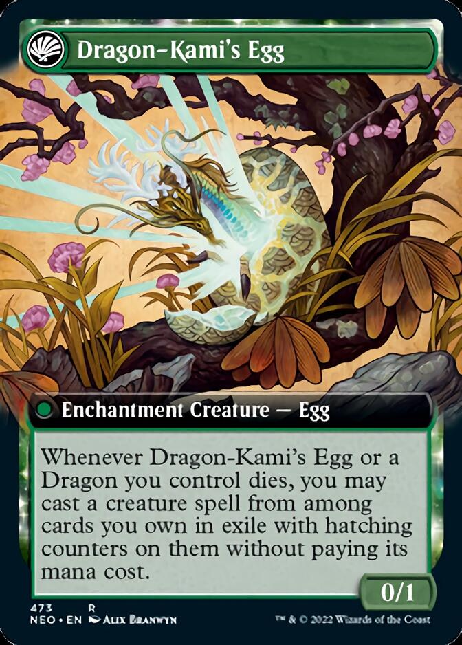 The Dragon-Kami Reborn // Dragon-Kami's Egg (Extended Art) [Kamigawa: Neon Dynasty] | Game Master's Emporium (The New GME)