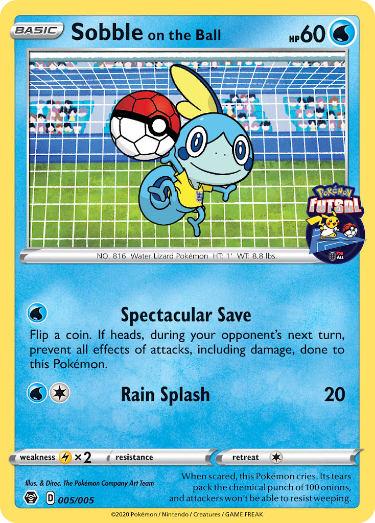Sobble on the Ball (005/005) [Pokemon Futsal Collection] | Game Master's Emporium (The New GME)