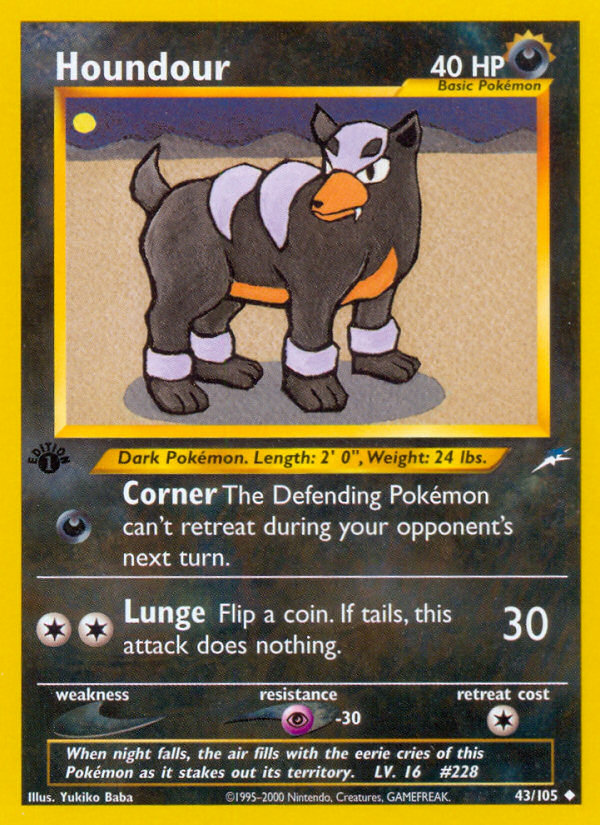 Houndour (43/105) [Neo Destiny 1st Edition] | Game Master's Emporium (The New GME)