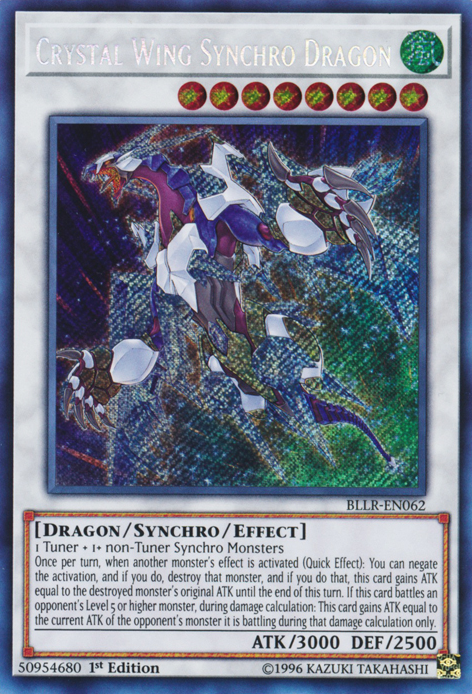 Crystal Wing Synchro Dragon [BLLR-EN062] Secret Rare | Game Master's Emporium (The New GME)