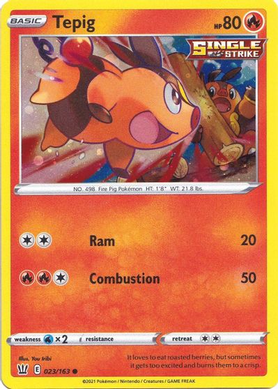 Tepig (023/163) (Cosmos Holo) [Sword & Shield: Battle Styles] | Game Master's Emporium (The New GME)