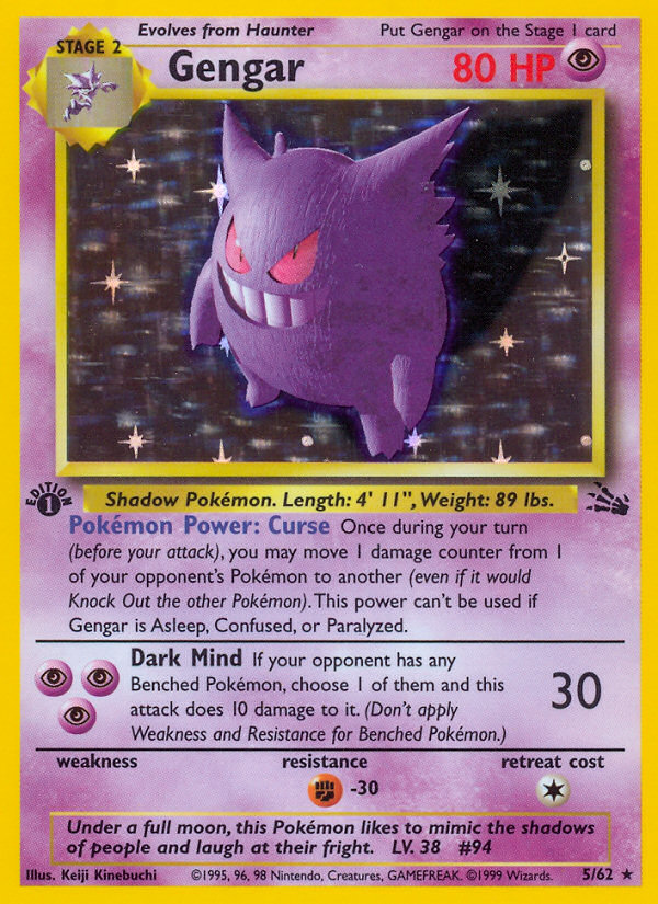 Gengar (5/62) [Fossil 1st Edition] | Game Master's Emporium (The New GME)