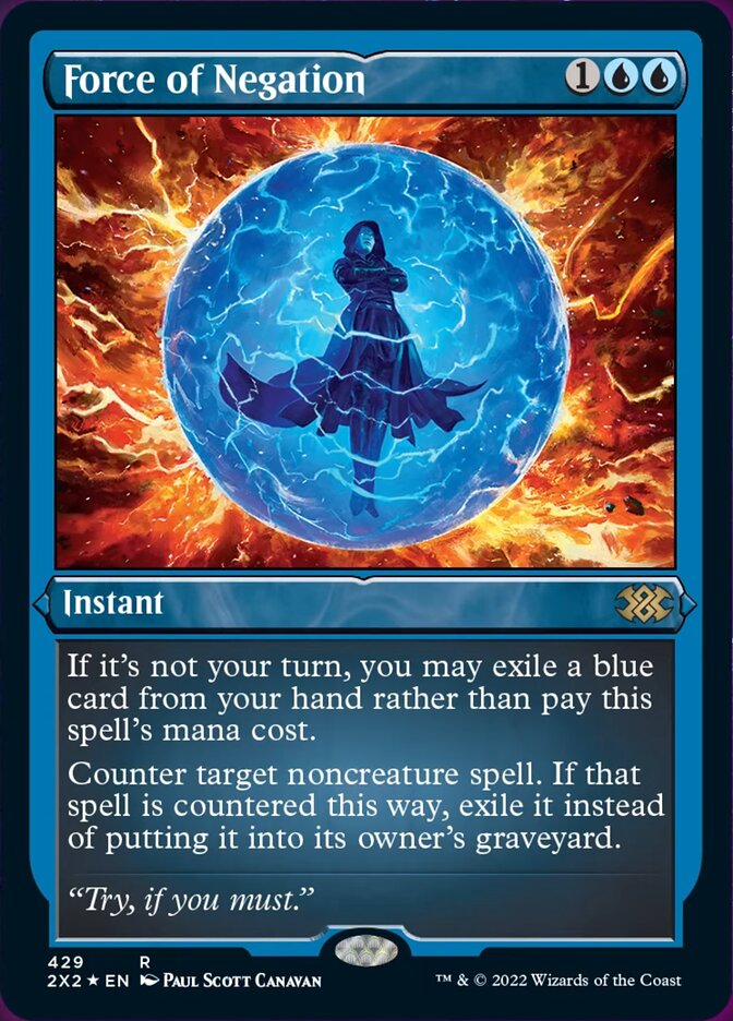 Force of Negation (Foil Etched) [Double Masters 2022] | Game Master's Emporium (The New GME)