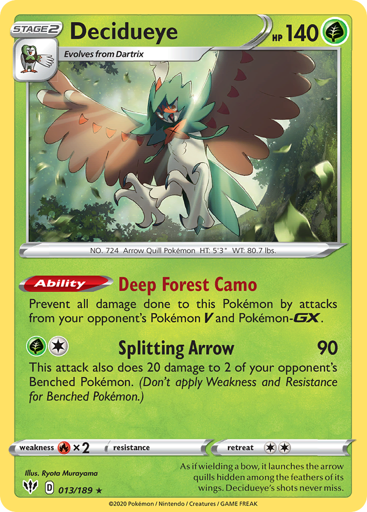 Decidueye (013/189) [Sword & Shield: Darkness Ablaze] | Game Master's Emporium (The New GME)