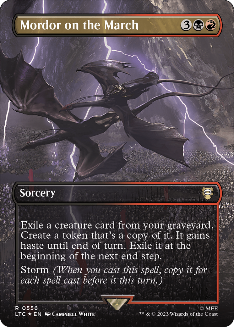 Mordor on the March (Borderless) (Surge Foil) [The Lord of the Rings: Tales of Middle-Earth Commander] | Game Master's Emporium (The New GME)