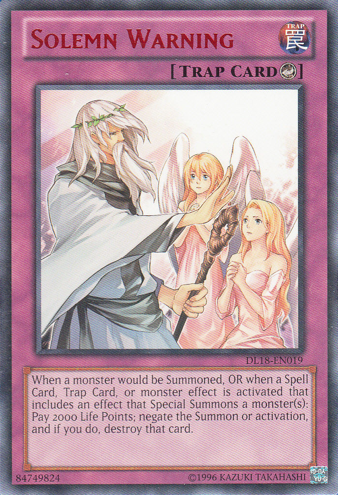 Solemn Warning (Red) [DL18-EN019] Rare | Game Master's Emporium (The New GME)