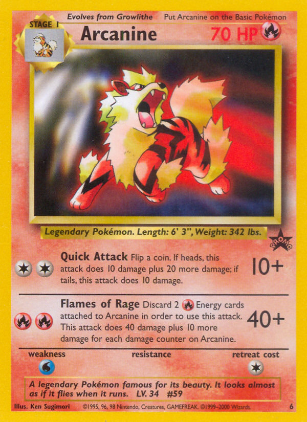 Arcanine (6) [Wizards of the Coast: Black Star Promos] | Game Master's Emporium (The New GME)