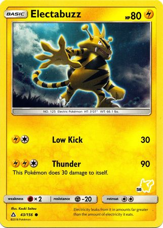 Electabuzz (43/156) (Pikachu Stamp #58) [Battle Academy 2020] | Game Master's Emporium (The New GME)