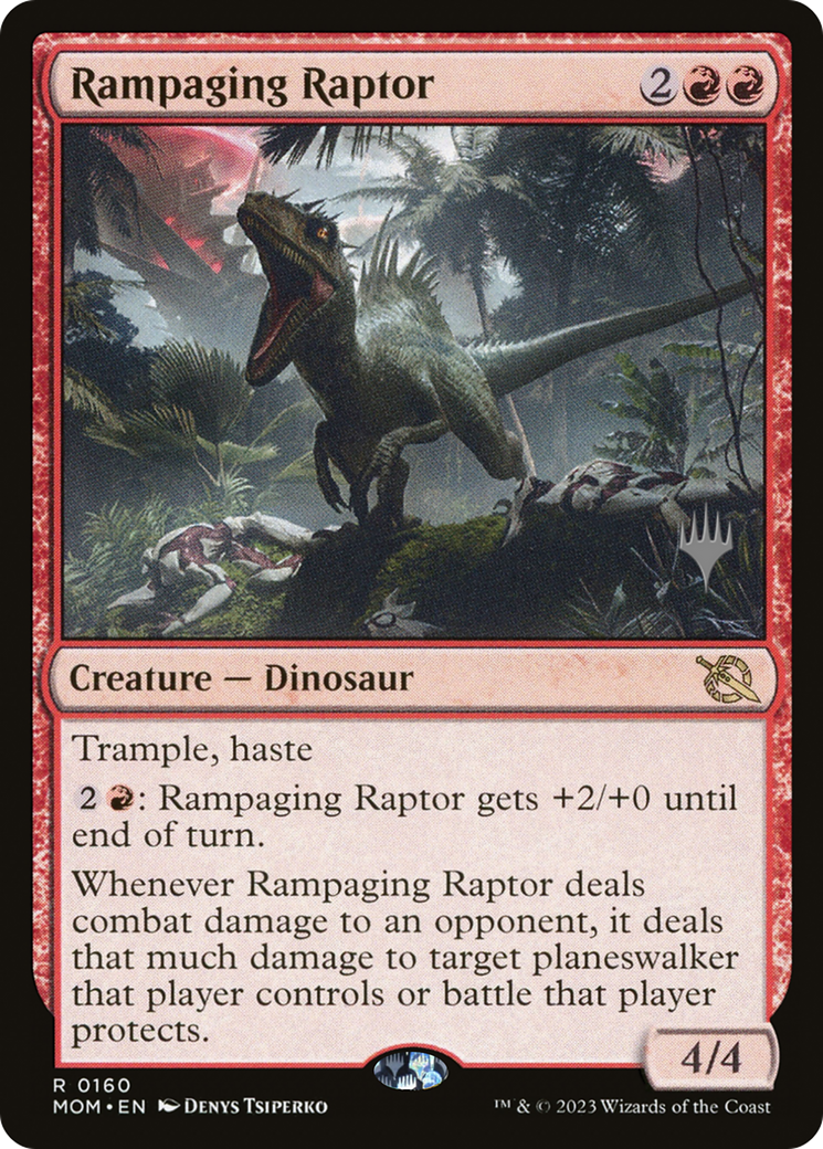 Rampaging Raptor (Promo Pack) [March of the Machine Promos] | Game Master's Emporium (The New GME)