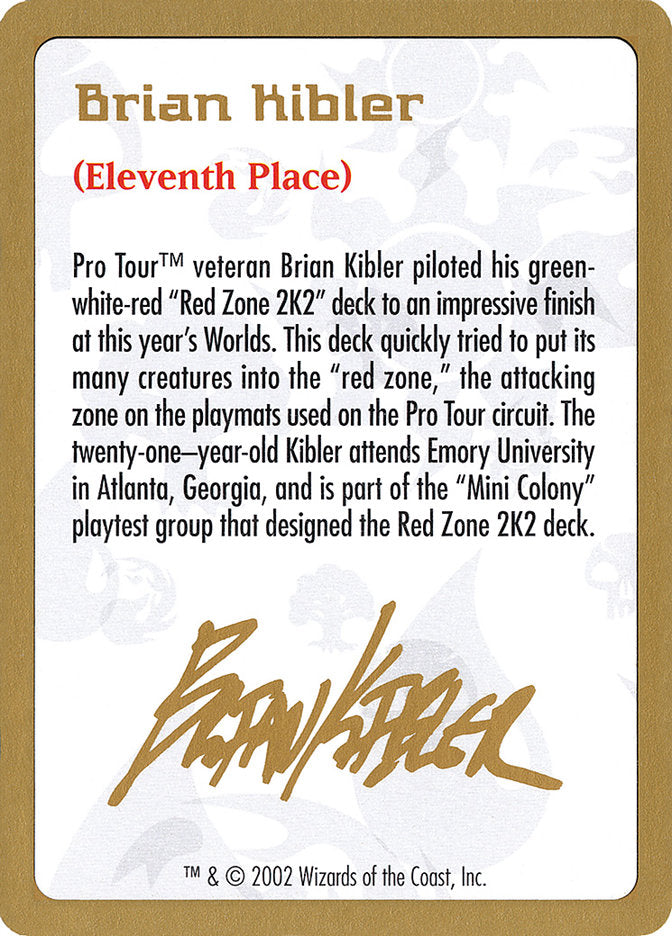 Brian Kibler Bio [World Championship Decks 2002] | Game Master's Emporium (The New GME)