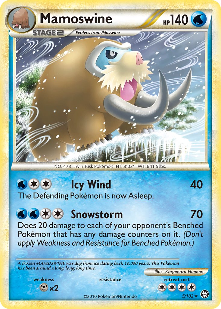 Mamoswine (5/102) (Cracked Ice Holo) (Theme Deck Exclusive) [HeartGold & SoulSilver: Triumphant] | Game Master's Emporium (The New GME)