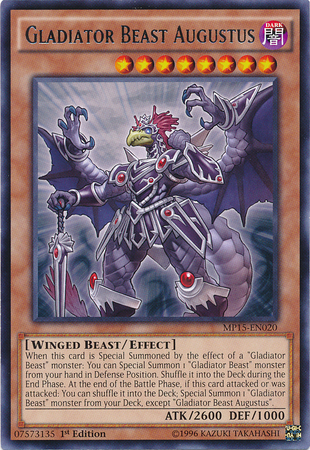 Gladiator Beast Augustus [MP15-EN020] Rare | Game Master's Emporium (The New GME)