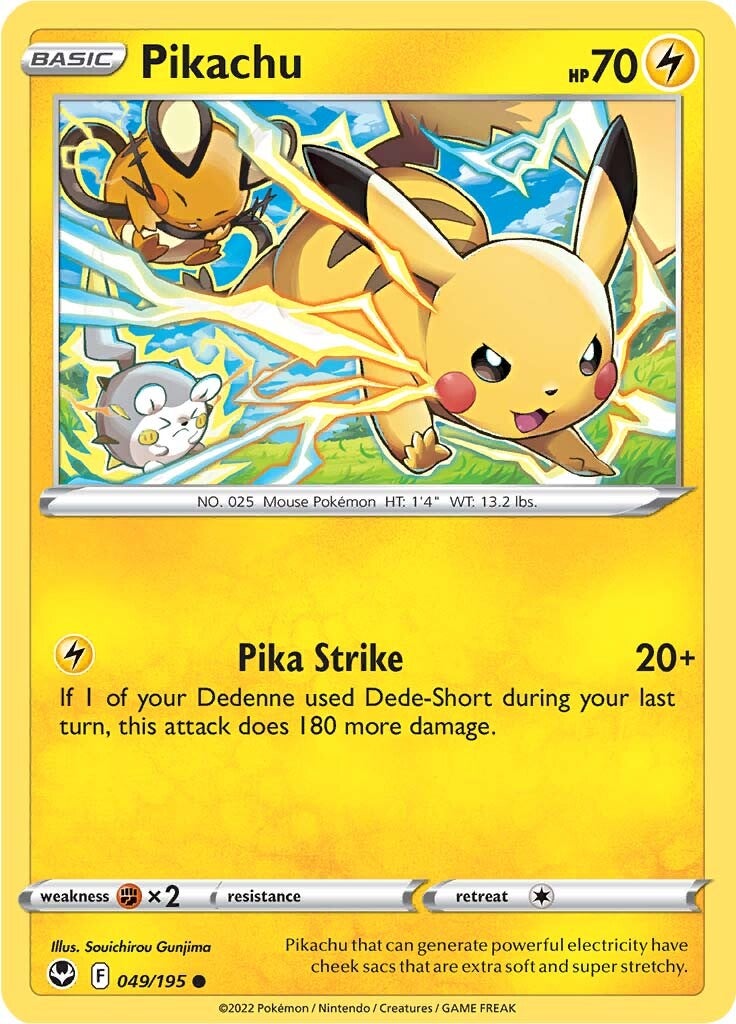 Pikachu (049/195) [Sword & Shield: Silver Tempest] | Game Master's Emporium (The New GME)