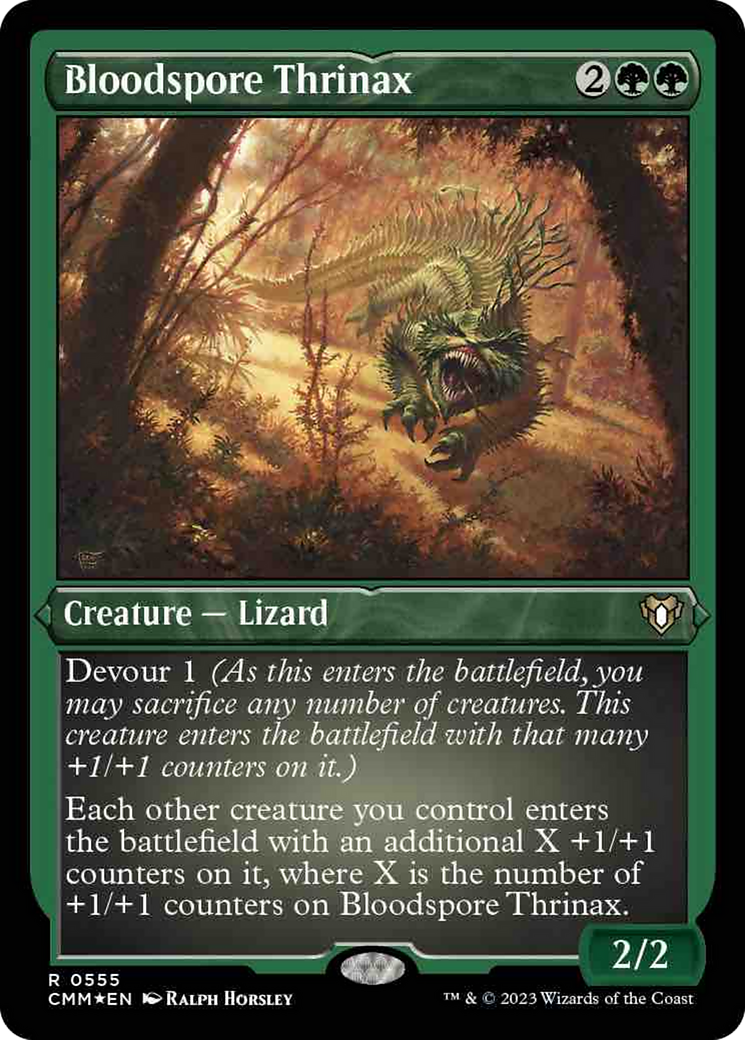 Bloodspore Thrinax (Foil Etched) [Commander Masters] | Game Master's Emporium (The New GME)