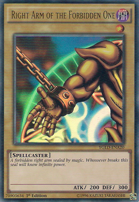 Right Arm of the Forbidden One [YGLD-ENA20] Ultra Rare | Game Master's Emporium (The New GME)