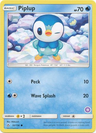 Piplup (32/156) (Deck Exclusive #11) [Sun & Moon: Trainer Kit - Alolan Sandslash] | Game Master's Emporium (The New GME)