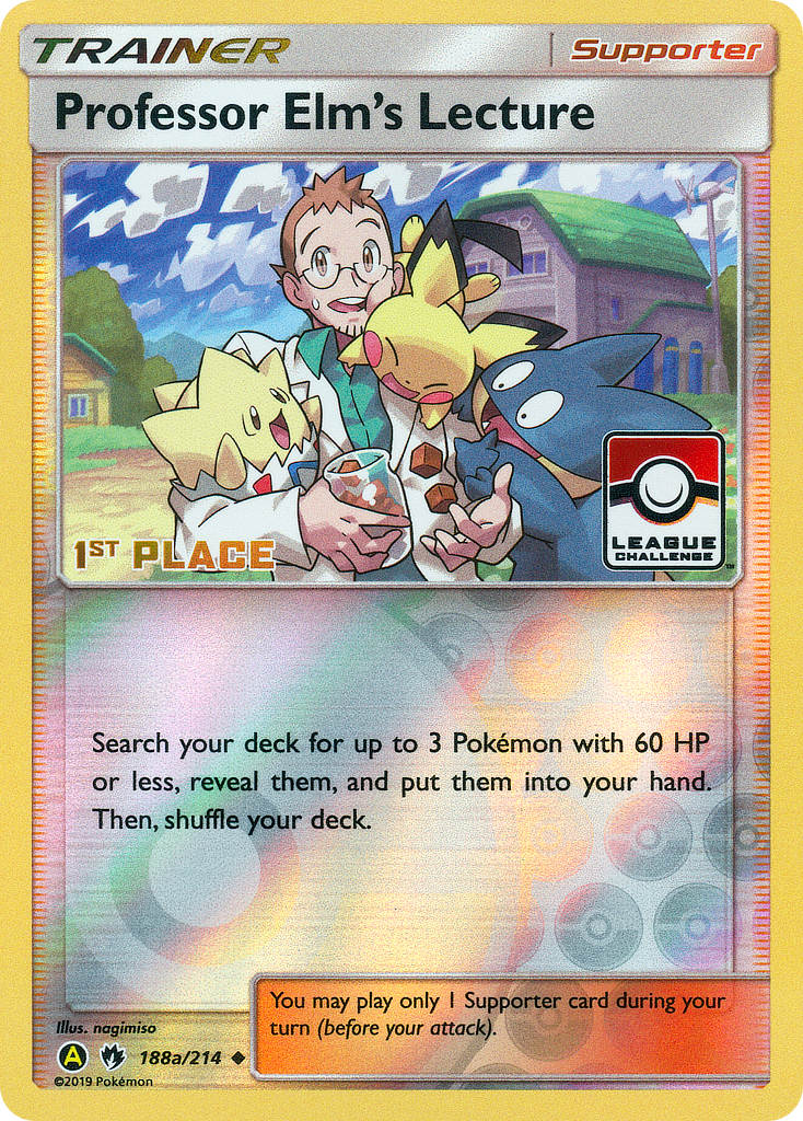 Professor Elm's Lecture (188a/214) (League Promo 1st Place) [Sun & Moon: Lost Thunder] | Game Master's Emporium (The New GME)