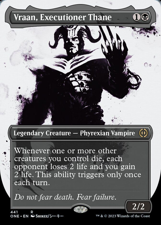 Vraan, Executioner Thane (Borderless Ichor Step-and-Compleat Foil) [Phyrexia: All Will Be One] | Game Master's Emporium (The New GME)